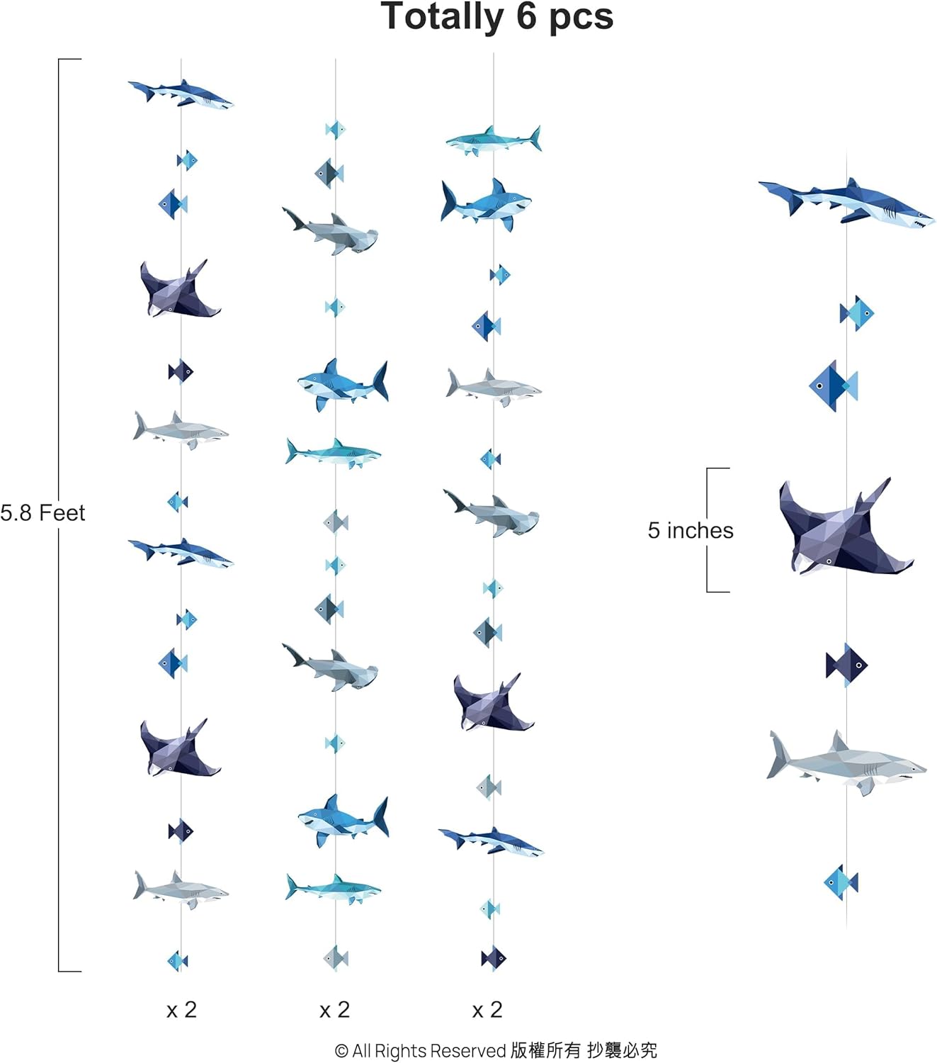 Shark Garland Under-the-Sea Party Decoration